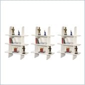 Berg Furniture Ladder 3 Shelf Wall Bookcase in White