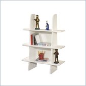 Berg Furniture Ladder 3 Shelf Wood Bookcase in White