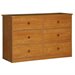 Berg Furniture 6 Drawer Double Dresser-Nutmeg