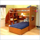 Berg Furniture Utica L-Shaped Twin Over Twin Wood Loft Bunk Bed