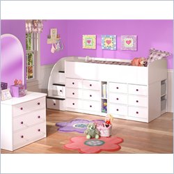 Berg Furniture Sierra Collection Captain's Bed with 12 Drawers and Storage Stairs by Berg Furniture