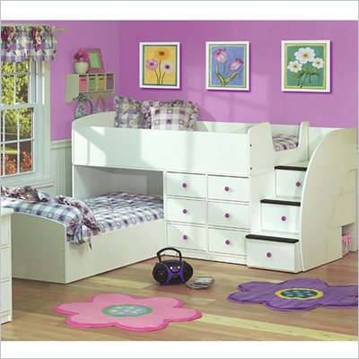 Berg Furniture Sierra L-Shaped Twin Over Twin Captains Bunk Bed 