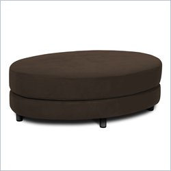Avenue Six Roundabout Oval Ottoman in Chocolate Velvet