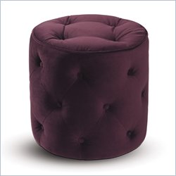 Avenue Six Curves Round Tufted Ottoman in Pink Velvet Best Price