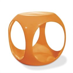 Avenue Six Slick Cube Modern Occasional Table in Orange