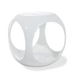 Avenue Six Slick Cube Modern Occasional Table in White