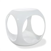 Avenue Six Slick Cube Modern Occasional Table in White