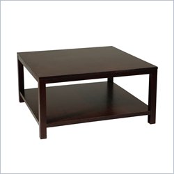 Avenue Six Merge 36 Square Coffee Table in Espresso