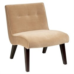 Avenue Six Curves Valencia Chair in Coffee Velvet