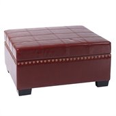 Avenue Six Detour Storage Ottoman with Tray in Cherry Eco Leather