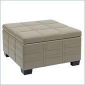 Avenue Six Detour Strap Ottoman with Tray in Ash Eco Leather