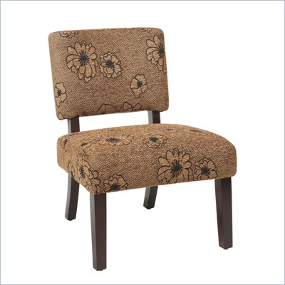 Avenue Six Jasmine Accent Chair in Flower Mocha