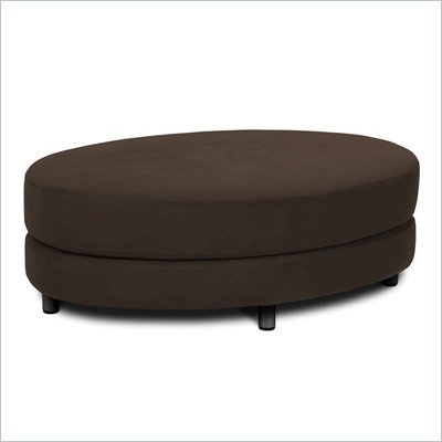 Avenue Six Roundabout Oval Ottoman in Chocolate Velvet