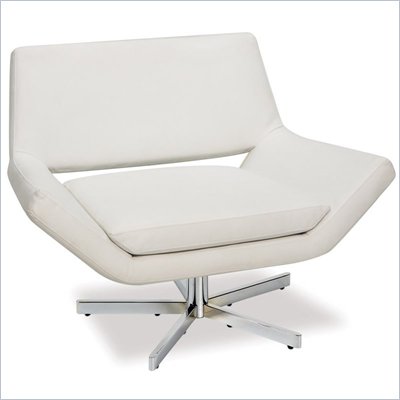 Avenue Six Yield 41 Inch Wide Swivel Chair in White