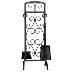 Uniflame 5 Piece Graphite Finish Fireset with Scrolls