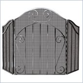 Uniflame 3 Panel Heavy Pewter Screen with Decorative Scroll