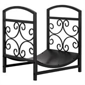 Uniflame Graphite Finish Log Holder with Scrollwork