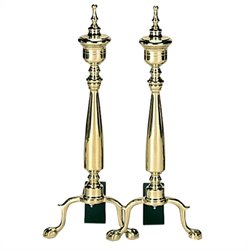 Uniflame Solid Brass Urn Andirons