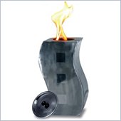 Uniflame Brushed Nickel Wave Tower Gel Fueled Outdoor Fireplace