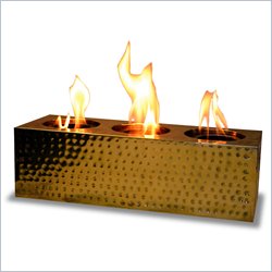 Uniflame Polished Brass Rectangular 3 Fires Gel Alcohol Burner