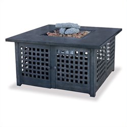 Uniflame Outdoor Square Gas Fireplace with Tile Mantel