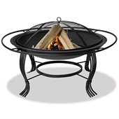 Uniflame 34.6 Inch Firepit with Outer Ring in Black