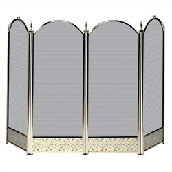 Uniflame 4 Fold Polished Brass Screen