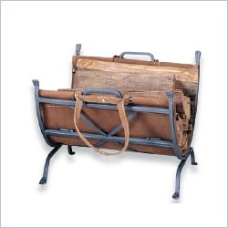Uniflame Heavy Weight Natural W.I. Log Holder With Leather Carrier