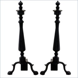 Uniflame Large Black Urn Nipple Andirons