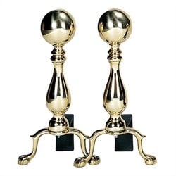 Uniflame Solid Brass Medium Ball Andiron