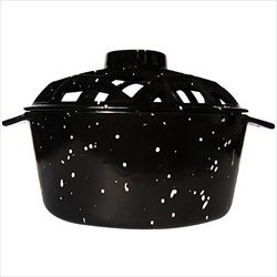 Uniflame Black with White Speckles Porcelain Coated Lattice Top Steamer
