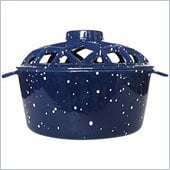Uniflame Blue with White Speckles Porcelain Coated Lattice Top Steamer