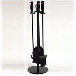 Uniflame 4 Piece Black Wrought Iron Fireset