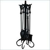 Uniflame 5 Piece Black Wrought Iron Fireset