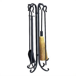 Uniflame 5 Piece Black Heavy Weight Rustic Fireset