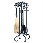 Uniflame 5 Piece Black Heavy Weight Rustic Fireset