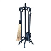 Uniflame 5 Piece Heavy Weight Black Wrought Iron Fireset