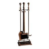 Uniflame 5 Piece Satin Copper Fireset with Dancing Lady Base