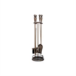 Uniflame 5 Piece Venetian Bronze with Ball Handle Fireset