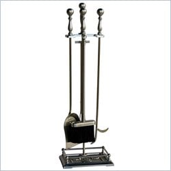 Uniflame 5 Piece Satin Pewter Fireset