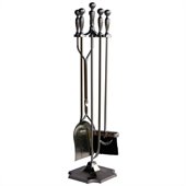 Uniflame 5 Piece Satin Pewter Fireset