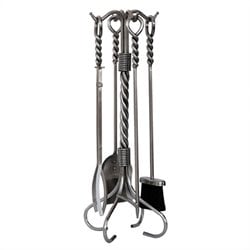 Uniflame 5 Piece Stainless Steel Fireset With Twist Handles