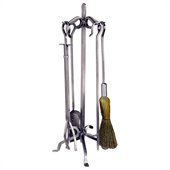Uniflame 5 Piece Stainless Steel Fireset with Crook Handles
