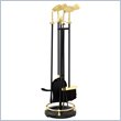 Uniflame 5 Piece Solid Brass & Black Fireset with Golf Club Handles