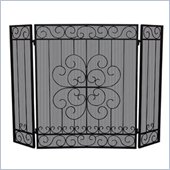 Uniflame 3 Panel Black Wrought Iron Screen