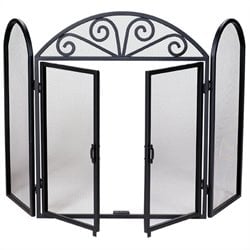 Uniflame 3 Fold Wrought Iron Screen with Opening Doors