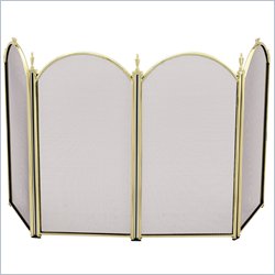 Uniflame 4 Fold 25 Inch Height Mini Polished Brass Screen