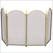 Uniflame 4 Fold 25 Inch Height Mini Polished Brass Screen
