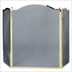 Uniflame 3 Fold Polished Brass Screen With Center Arch