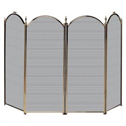 Uniflame 4 Fold Antique Brass Screen